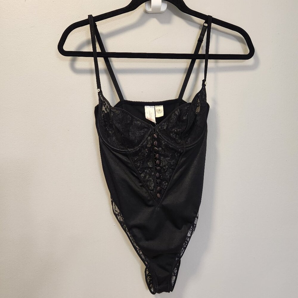 Vintage Victoria’s Secret Black‎ Lace Bodysuit Size 36B Feminine 90s Romantic